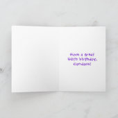 50e verjaardag: Fun Cake and Candles + Custom Name Kaart (Binnen)