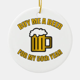 50e verjaardag Funny Beer Keramisch Ornament