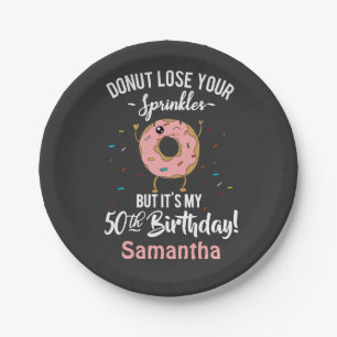 50e verjaardag Funny Donut Vijftig jaar oud feest Papieren Bordje