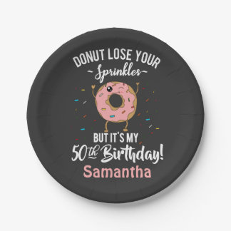 50e verjaardag Funny Donut Vijftig jaar oud feest Papieren Bordje