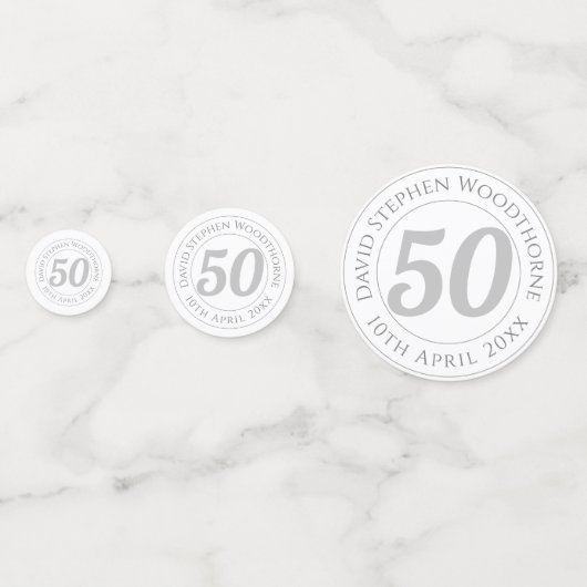 50e verjaardag gepersonaliseerd confetti (Voorkanten)