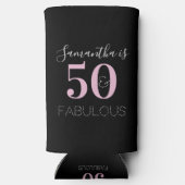 50e verjaardag gepersonaliseerd zwart roze (Achterkant)