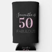 50e verjaardag gepersonaliseerd zwart roze (Voorkant)