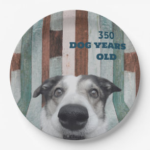 50e verjaardag Gestreepte hond Close-up Paper Bord