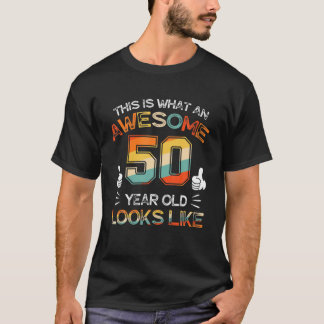 50e verjaardag Gift 50 jaar oud ziet eruit als gra T-shirt