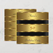 50e verjaardag: Gold Black Kaart (Voorkant / Achterkant)