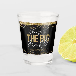 50e verjaardag Gold en zwarte Big Five-Oh Shot Gla Glas