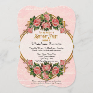 50e verjaardag Gold Glitter  Rozen Kaart