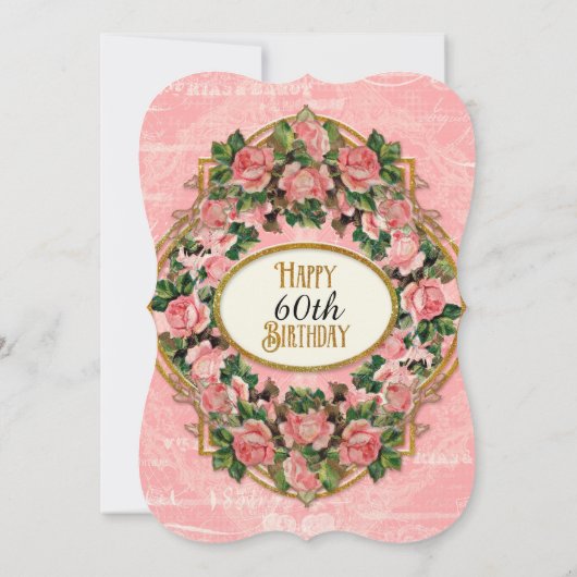 50e verjaardag Gold Glitter Rozen Kaart (Achterkant)