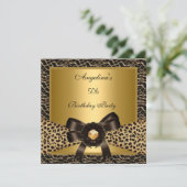 50e verjaardag Gold Leopard Coffee Brown Kaart (Staand voorkant)