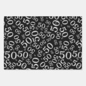 50e verjaardag Gold & White Random Number Pattern Inpakpapier Vel (Voorkant)