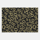 50e verjaardag Gold & White Random Number Pattern Inpakpapier Vel (Voorkant 3)