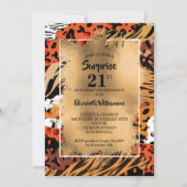 50e verjaardag Gold Wild Animal Print Kaart (Voorkant)