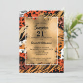 50e verjaardag Gold Wild Animal Print Kaart (Staand voorkant)