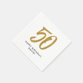 50e verjaardag Golden gepersonaliseerd Servet (Hoek)