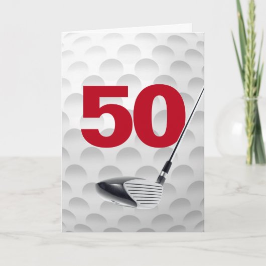 50e verjaardag Golf Ball Design Kaart (Voorkant)