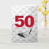 50e verjaardag Golf Ball Design Kaart (Gele Bloem)