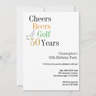 50e verjaardag Golf Proost Beers Minimal Party Kaart