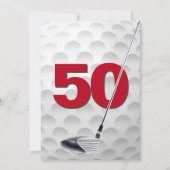 50e verjaardag golf themafeest kaart (Voorkant)