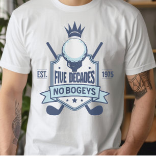 50e verjaardag golfthema No Bogeys T-shirt