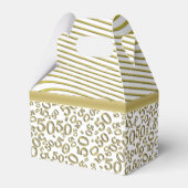 50e verjaardag Goud en wit Collage Patroon Bedankdoosjes (Achterkant)