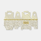 50e verjaardag Goud en wit Collage Patroon Bedankdoosjes (Uitgevouwen)