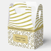 50e verjaardag Goud en wit Collage Patroon Bedankdoosjes (Geopend)