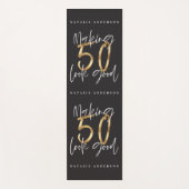 50e verjaardag goud en zwarte chic modern yogamat (Voorkant)
