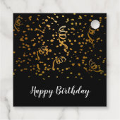 50e verjaardag gouden en zwarte ballonnen en Confe Bedankjes Labels (Achterkant)