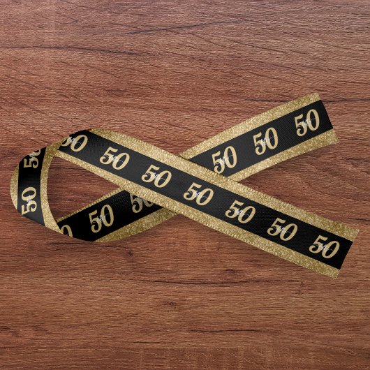 50e verjaardag Gouden Glitter Lint