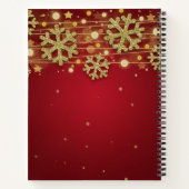 50e verjaardag Gouden Rode Winter Notitieboek (Achterkant)