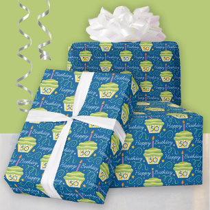 50e verjaardag Graphic Cupcake Cadeaupapier