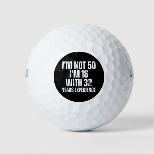 50e Verjaardag Grappig Golfballen (Voorkant)