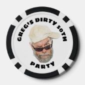 50e verjaardag Grappige aangepaste foto Poker Chips (Achterkant)