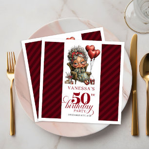 50e Verjaardag Grappige Oma Vreemde Papieren Serve Servet