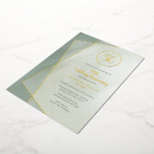 50e verjaardag grayed jade met goud folie uitnodiging (Gedraaid)