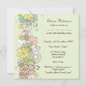 50e verjaardag Groene bloei Aangepaste Uitnodiging (Achterkant)