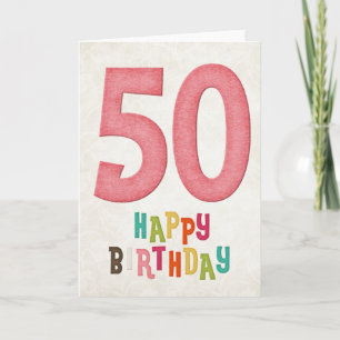 50e Verjaardag Happy Birthday Kaartontwerp Kaart