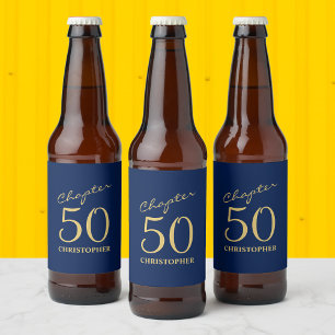 50e verjaardag Hoofdstuk 50 Blauw Goud Bier Etiket