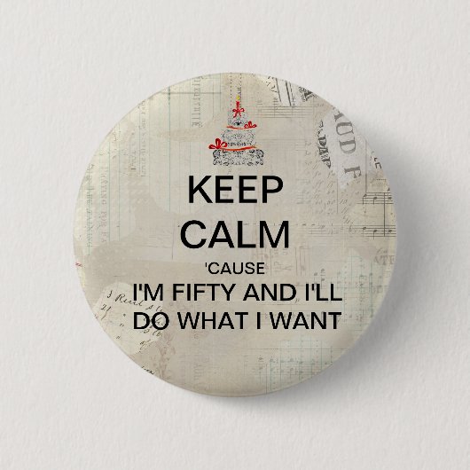 50e verjaardag houden Favor Ronde Button 5,7 Cm (Voorkant)