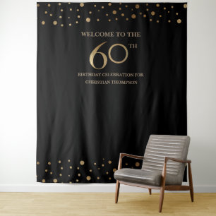 50e verjaardag huwelijksfotobehang goud zwart wandkleed