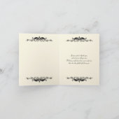 50e verjaardag Ivoorzwart bloemkaart bedankkaart (Binnen)