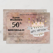 50e verjaardag, Jouw naam, uitnodiging (Voorkant / Achterkant)