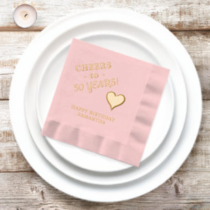 50e verjaardag juicht hartennaam elke leeftijd folie servetten