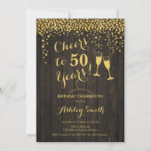 50e verjaardag - Kaas tot 50 jaar oud hout Kaart (Voorkant)