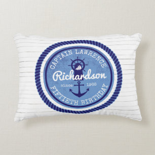 50e verjaardag kapitein Nautical Rope Anchor Helm Accent Kussen
