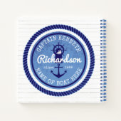 50e verjaardag kapitein Nautical Rope Anchor Helm Notitieboek (Achterkant)