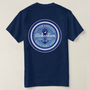 50e verjaardag kapitein Nautical Rope Anchor Helm T-shirt