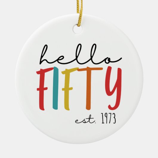 50e verjaardag keramisch ornament (Voorkant)