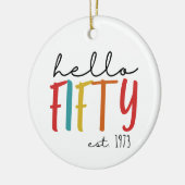 50e verjaardag keramisch ornament (Links)